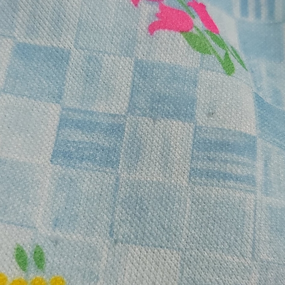 Vtg Spring Flowers Print Button Front Short Sleeve Top - Picture 7 of 11